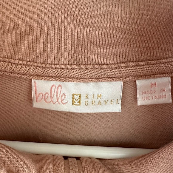 Belle by Kim Gravel 1/4 Zip Pullover Sz M Dusty Pink - Picture 4 of 5